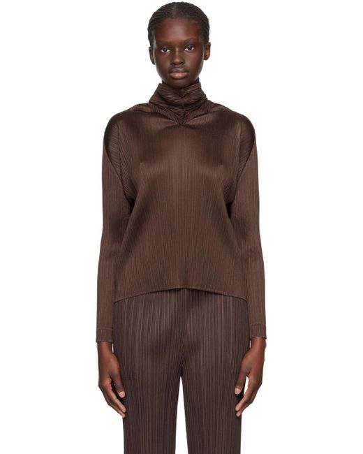 Pleats Please Issey Miyake Brown Monthly Colors September Blouse