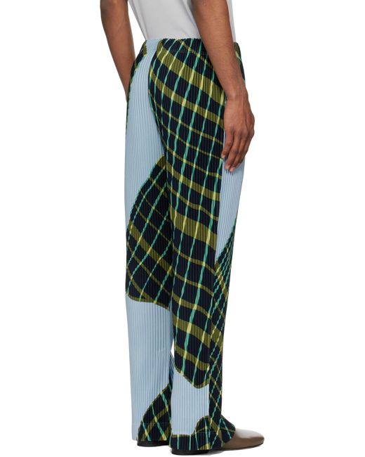 Homme Plissé Issey Miyake Multicolor Windswept Plaid Trousers for men