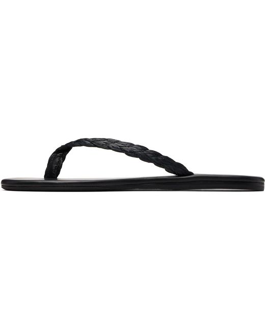 Ancient Greek Sandals Blue Saionara Raffia Flip-Flops