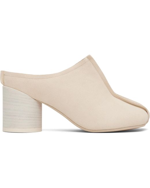 MM6 by Maison Margiela White Off- Crosta London Mule Heels