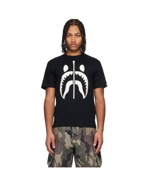 A Bathing Ape Black City Camo Shark T-Shirt for men