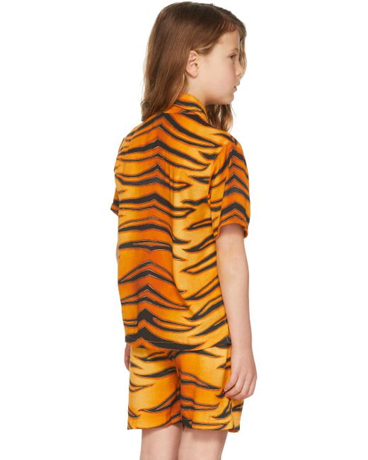 Endless Joy キッズ｜Ssense限定 ブラック＆オレンジ Harimau 半袖シャツ Orange