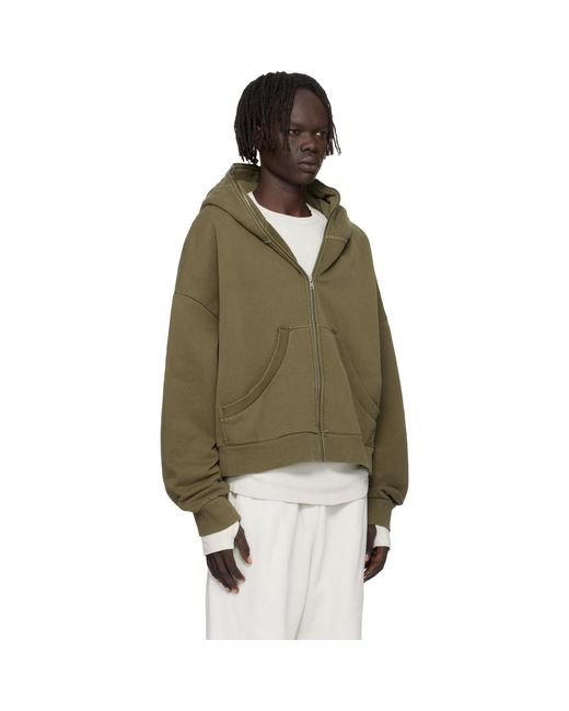 Entire studios Green Khaki Eternal Zip Hoodie for men