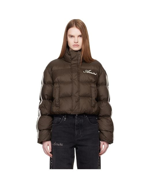 Amiri Brown Bones Cropped Down Jacket