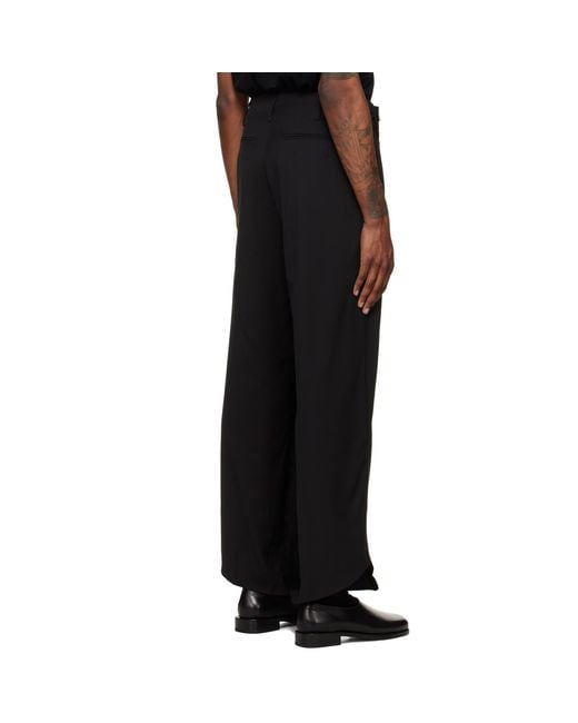 Kiko Kostadinov Black Cursus Drape Trousers for men