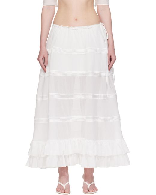 Mirror Palais White Mirage Bustle Midi Skirt