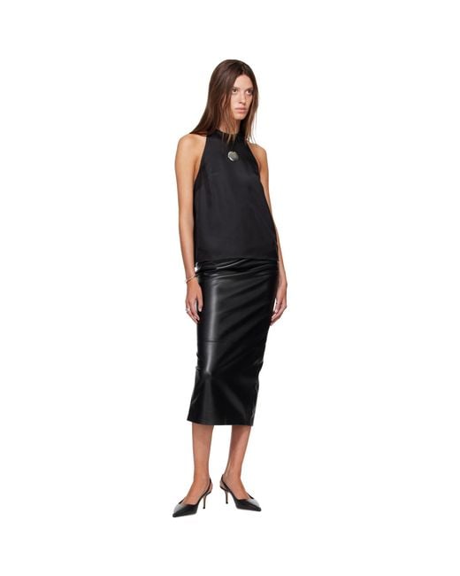 Loulou de Saison Black Cami Silk Twill Cape Top