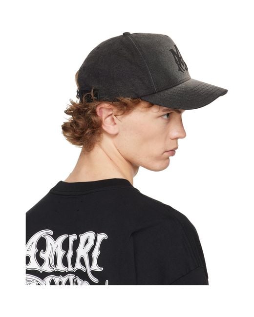 Amiri Blue 'Ma' Script Canvas Cap for men