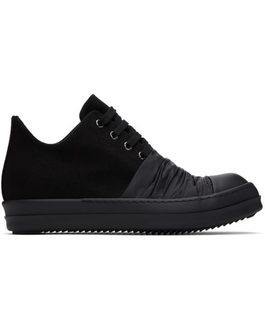 【モード感】RICKOWENS Hollywood Hustler Low Sneaks メンズ Black Hollywood Hustler Low Sneaks Sneakers by Rick Owens