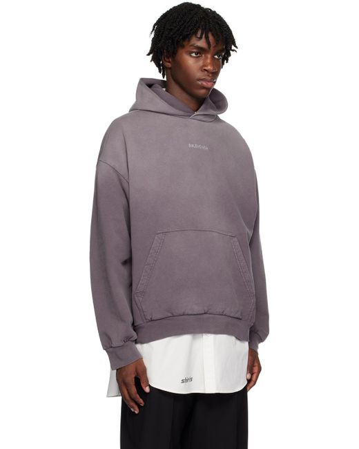 Balenciaga Purple Embroidered Hoodie for men