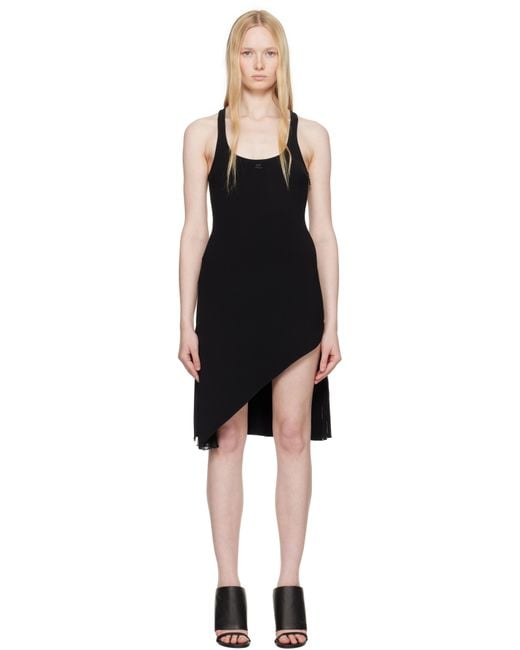 Courreges ブラック Infinity プリーツ Aライン ミニドレス Black