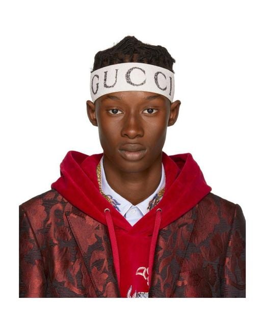 Gucci Off-white Logo Headband for men