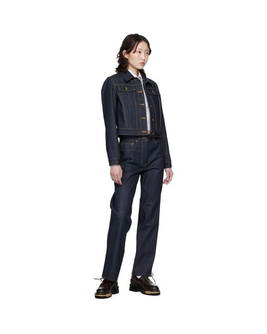 Thom Browne Black Shrunken Selvedge Denim Jacket