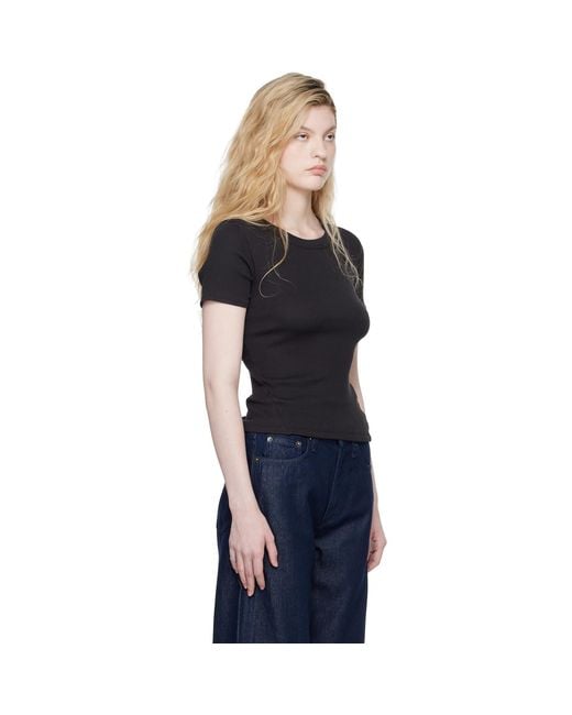 Rag & Bone Blue 'The Essential Ribbed' T-Shirt