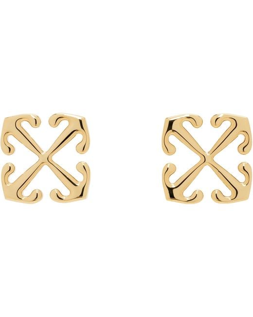 Off-White c/o Virgil Abloh Metallic Off- Mini Arrow Earrings