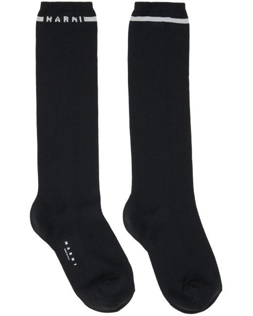Marni Black Compact Logo Socks