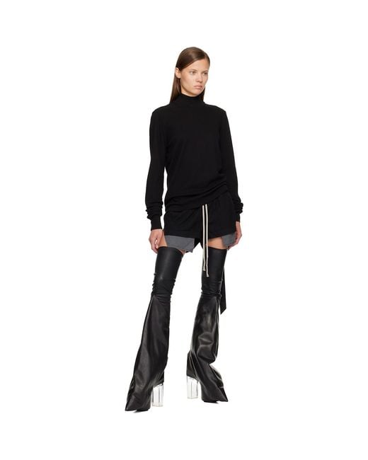 Rick Owens Black Concordians Headon Dbl Turtleneck