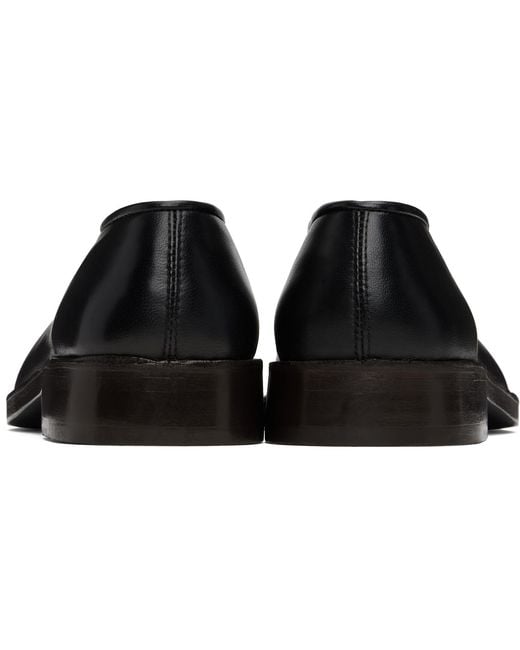 Lemaire Black Flat Piped Slippers for men
