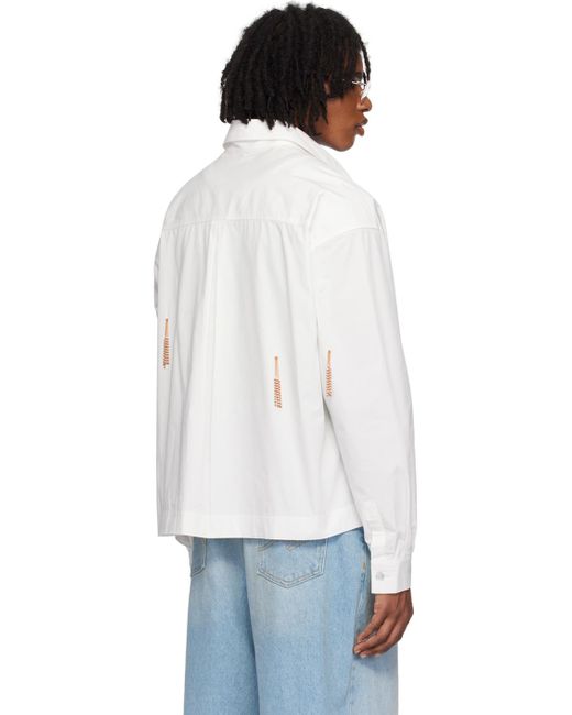Bonsai White Beaded Shirt for men