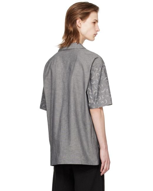 メンズ KOZABURO ブラック グラフィック刺繍 シャツ Gray