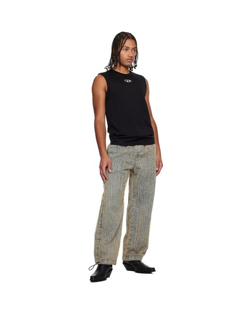 DIESEL Black Relaxed D-Martial 0Cmbz Jeans for men