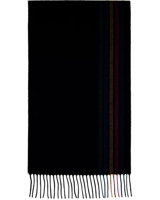 PS by Paul Smith Black Navy Sports Stripe Scarf for men