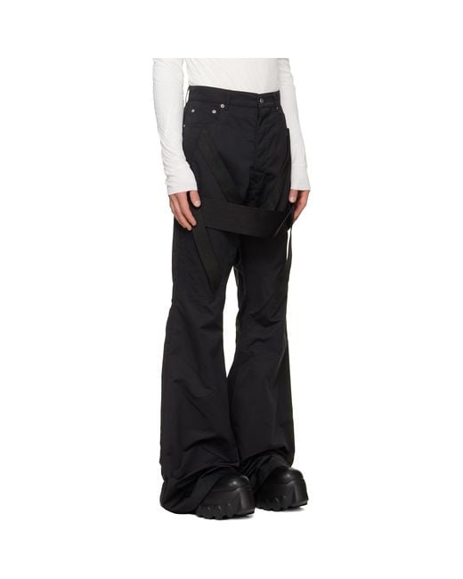 Rick Owens Black Tower Megastrapped Bolan Bootcut Trousers for men