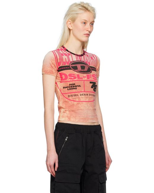 DIESEL Black Pink T-uncutie-long-n8 T-shirt