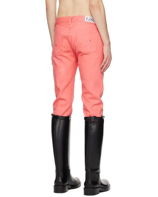 Ludovic de Saint Sernin Pink Lace-up Jeans for men