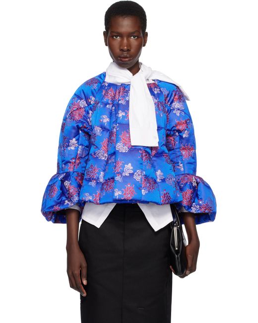 Comme des Garçons Blue Jacquard Quilted Jacket
