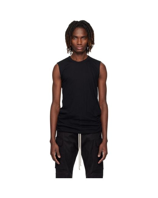 Rick Owens Black Temple Basic Sl Tank Top for men