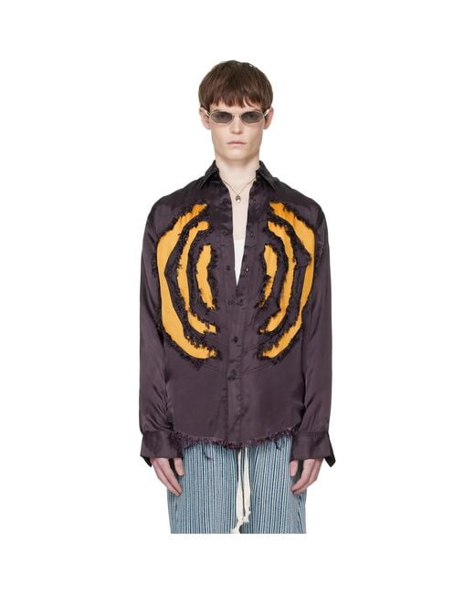 Edward Cuming Black Vortex Lung Shirt for men