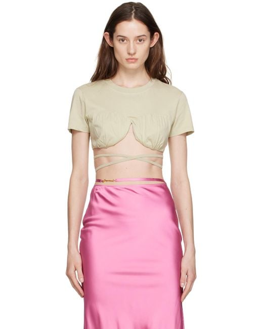 Jacquemus Le Papierコレクション カーキ Le T-shirt Baci トップス Pink