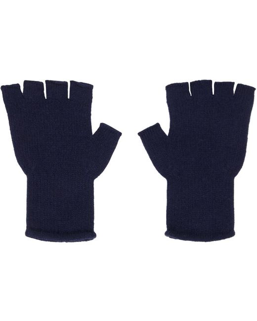 The Elder Statesman Blue Ssense Exclusive Heavy Fingerless Gloves for men