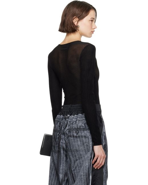 Jean Paul Gaultier The Morphing Pinstripes ボディスーツ Black