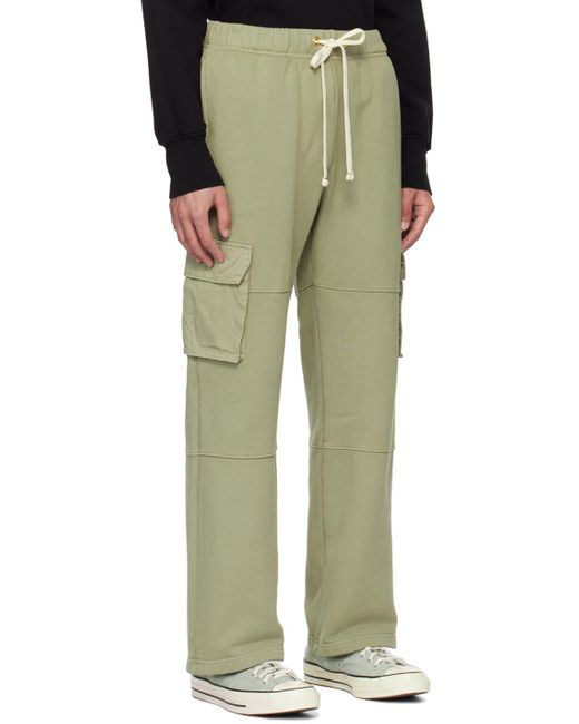 Les Tien Green Heavyweight Cargo Pants for men