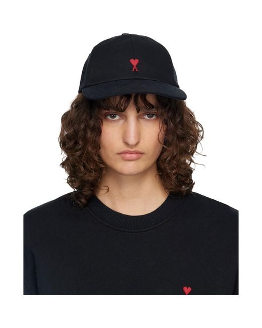 AMI Blue Cotton Ami De Coeur Embroidery Cap