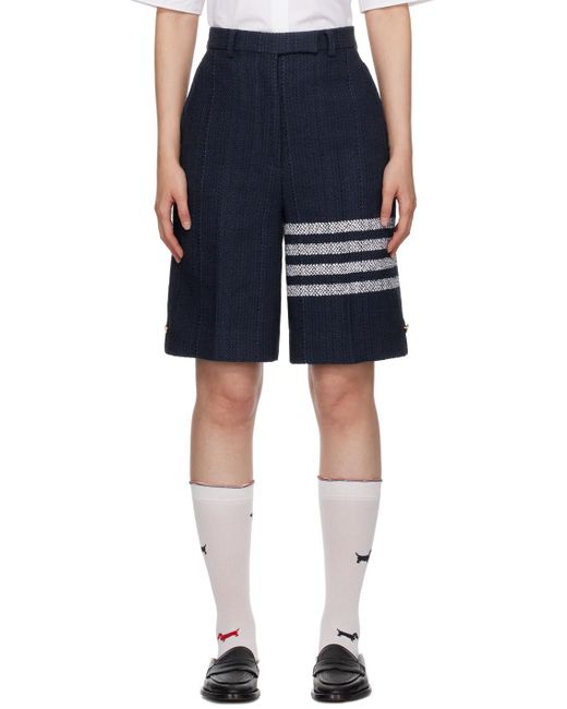Thom Browne Blue Navy 4-bar Shorts