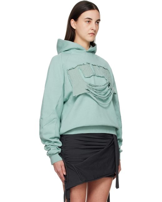 OTTOLINGER Green Distressed Multiline Hoodie