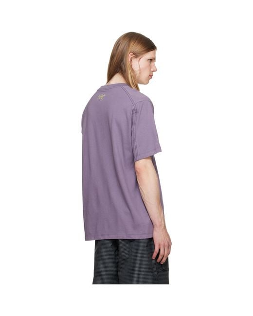 Arc'teryx Purple Kragg Cotton Lithographica S/S T-Shirt for men