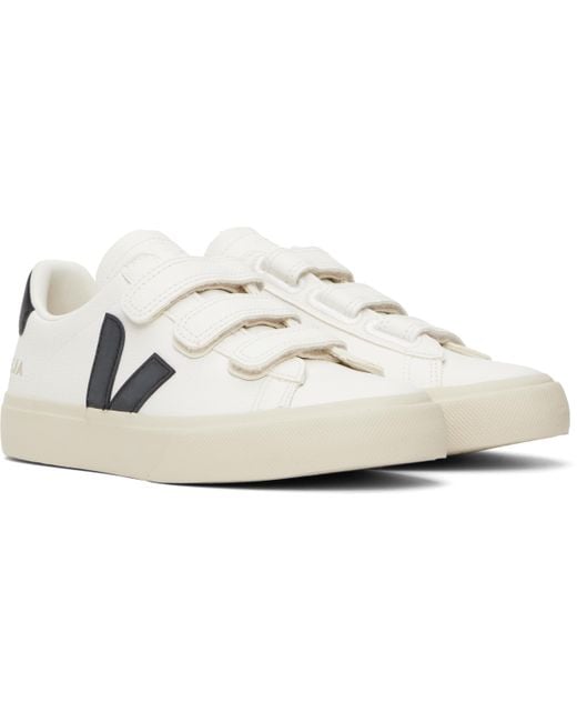 Veja ホワイト＆ブラック Recife レザースニーカー Black