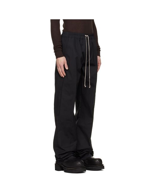 Rick Owens Black Tower Dietrich Drawstring Trousers for men
