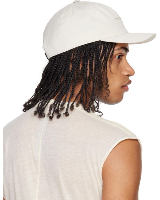 メンズ Rick Owens オフホワイト Hollywood ベースボールキャップ Brown