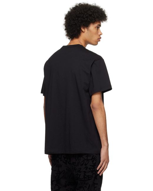 T-shirt noir à image à motif baroque Versace pour homme en coloris Black