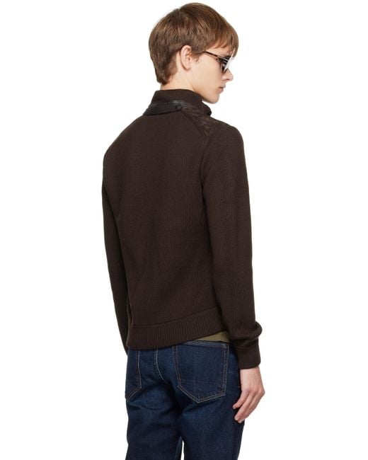 Tom Ford Black Suede Front Merino Leather Jacket for men