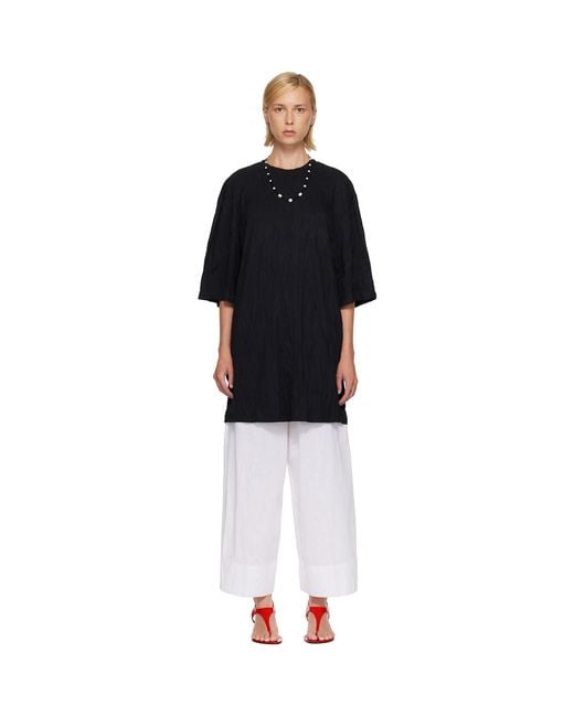 Totême Black Relaxed Tee Minidress