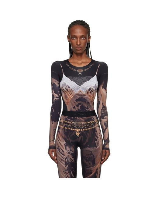 MARINE SERRE Black Ssense Exclusive Wet Nuisette Printed Jersey Ls T-Shirt