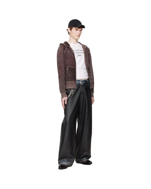 Acne Multicolor Burgundy Zipper Hoodie for men