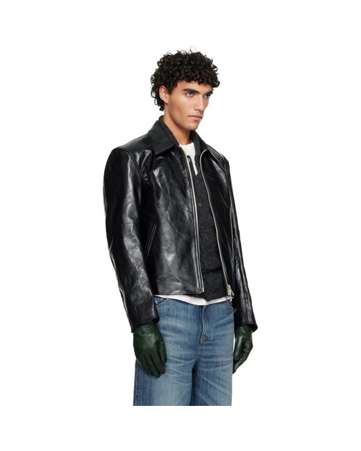 Our Legacy Black Mini Leather Jacket for men