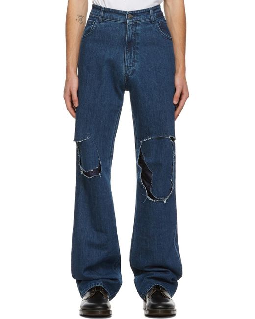 Raf Simons Denim Uneven Knee Patch 